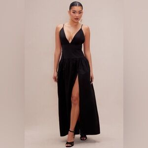 Paycie Poplin Maxi Dress - Black Medium